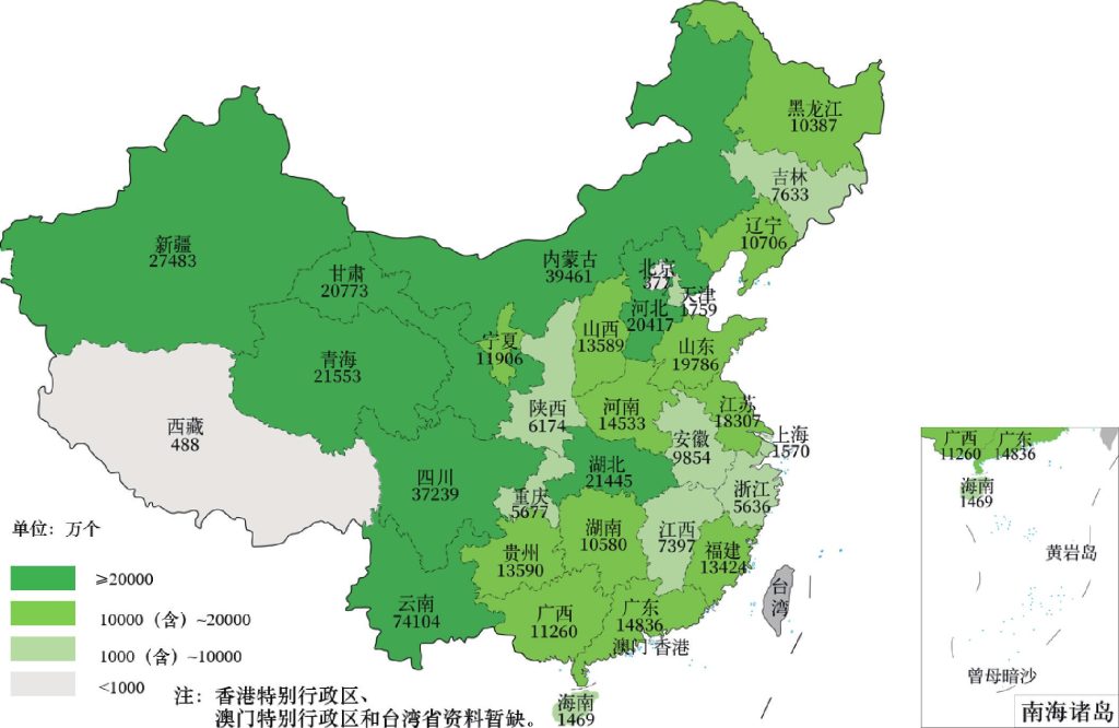 2024年各省（自治区、直辖市）绿证核发量情况